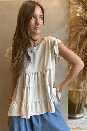 Classic Cotton Smock Tee Stone